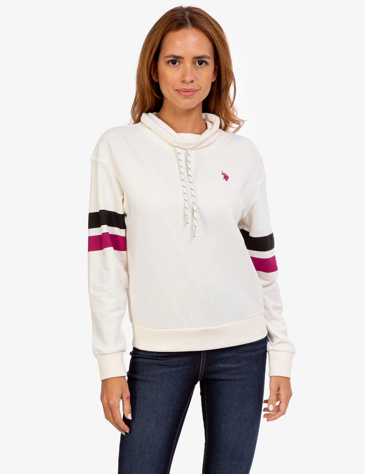 STRIPE SLEEVE COWL NECK SWEATSHIRT - Image 8