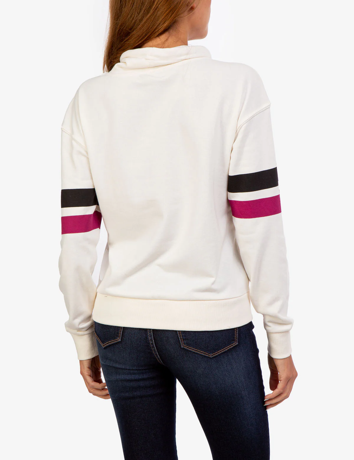 STRIPE SLEEVE COWL NECK SWEATSHIRT - Image 9
