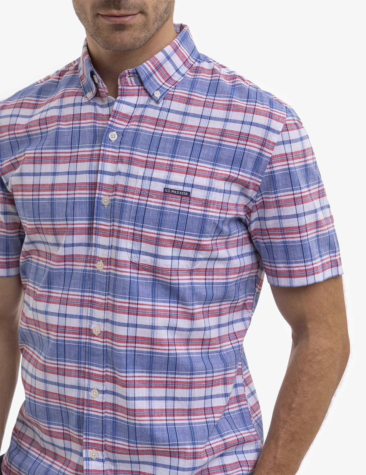 STRIPE SLUB POPLIN SHORT SLEEVE WOVEN SHIRT - Image 4