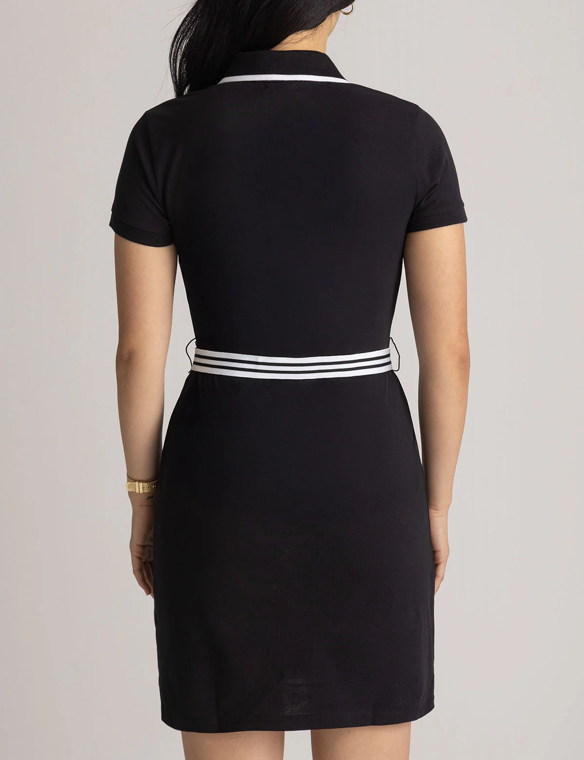 STRIPED BELT POLO DRESS - Image 4