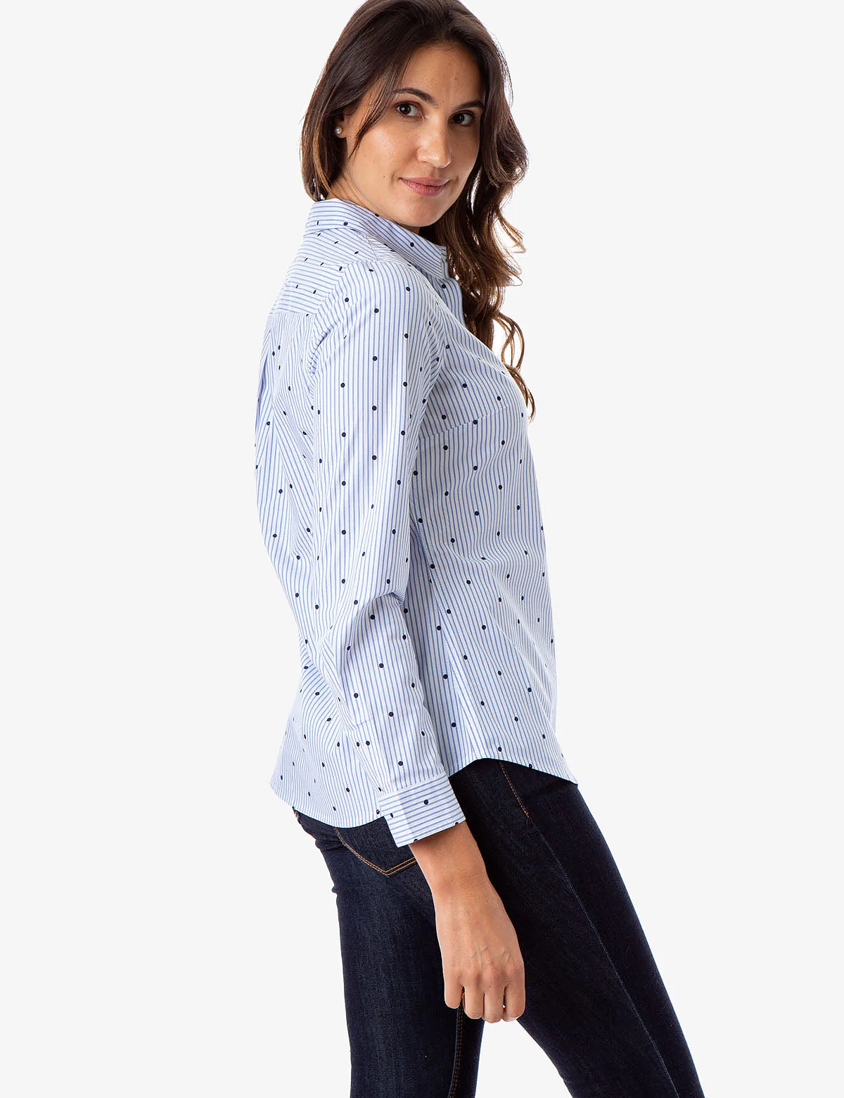 ALL OVER STRIPED DOT LONG SLEEVE SHIRT - Image 8