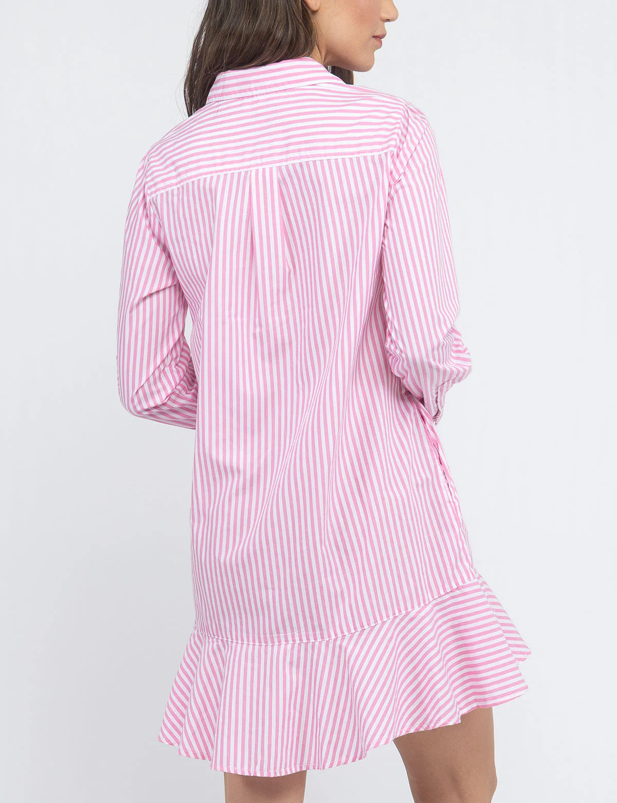 STRIPED DROP PEPLUM SHIRT DRESS - Image 5