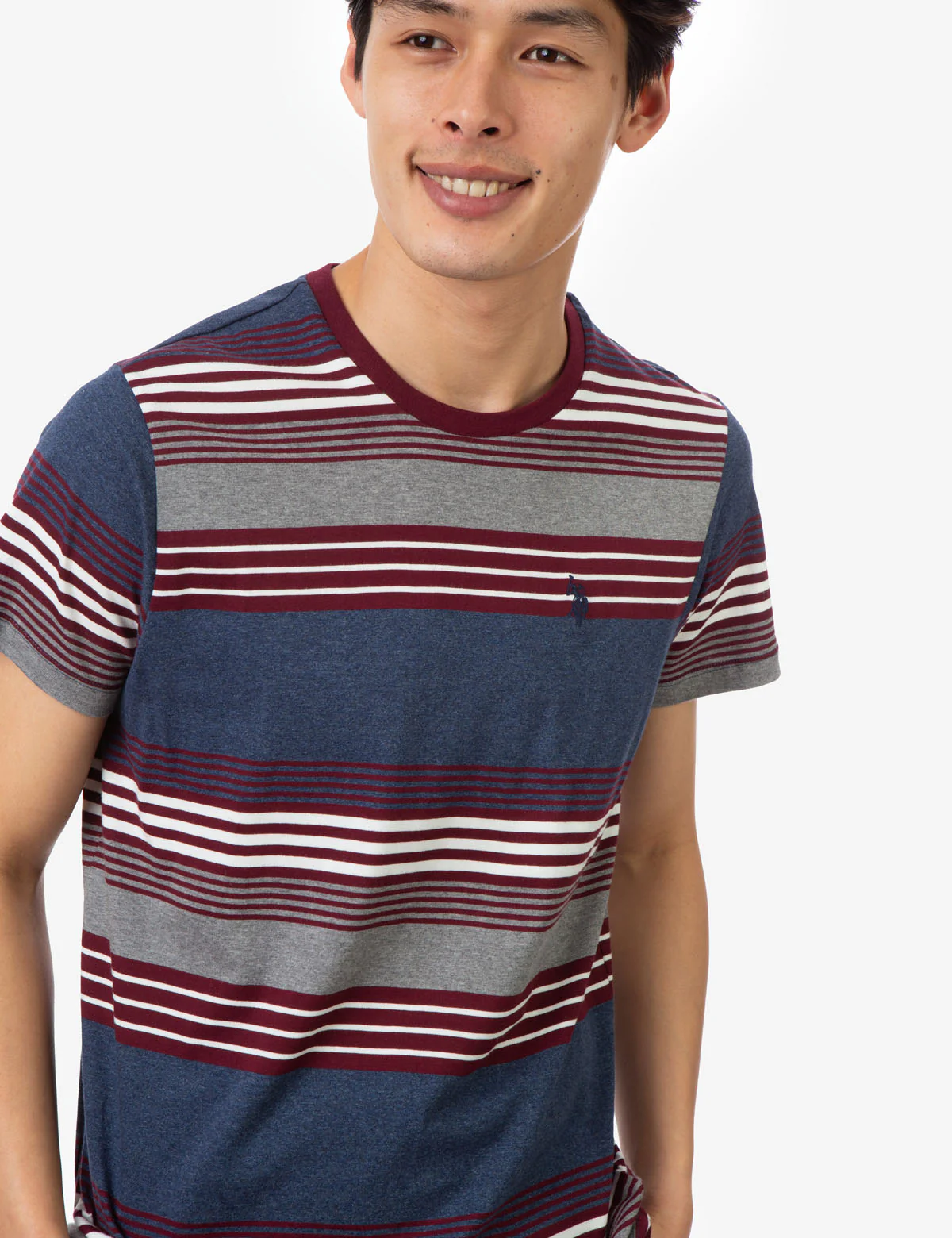 STRIPE HEATHER CREW NECK T-SHIRT - Image 11