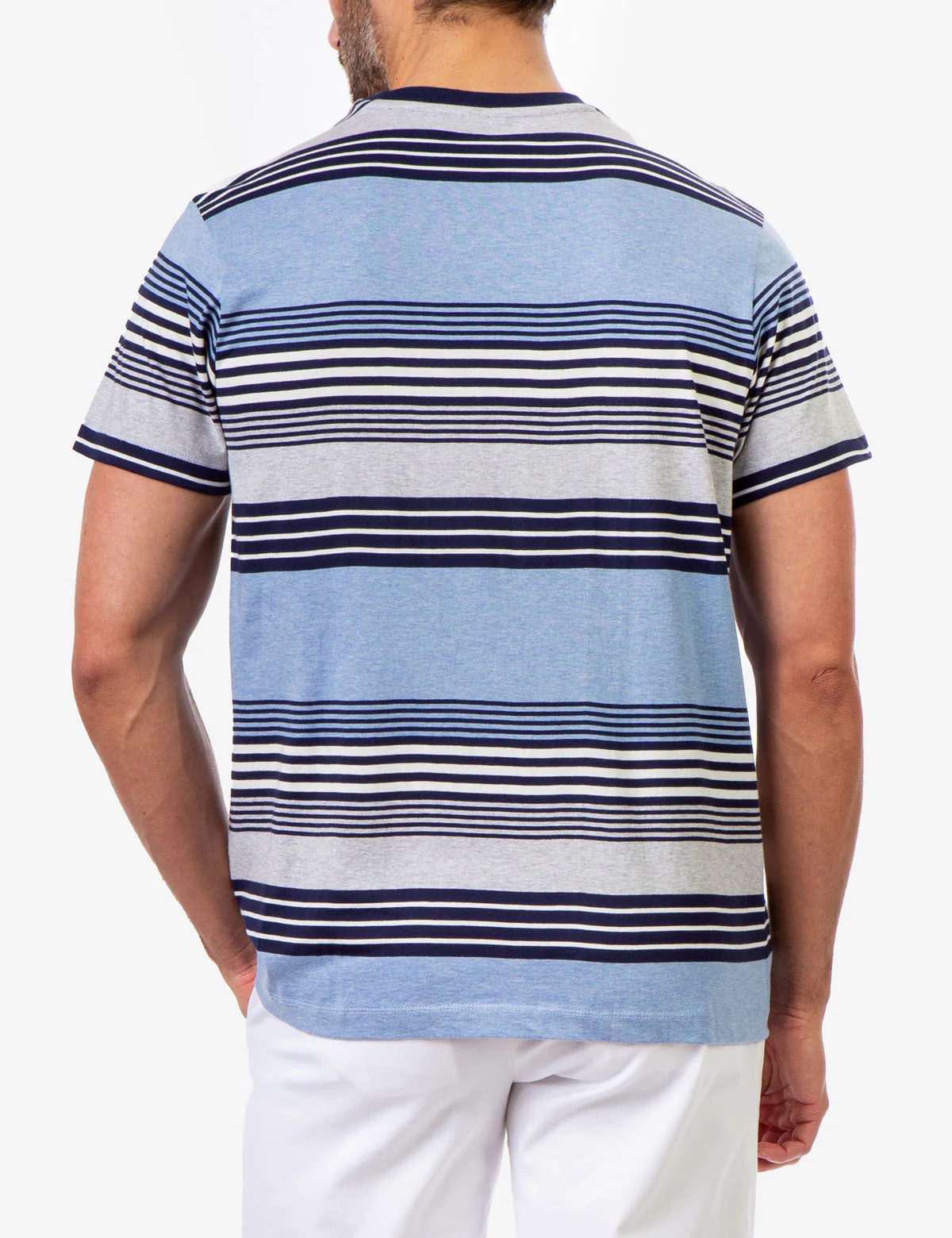 STRIPE HEATHER CREW NECK T-SHIRT - Image 16