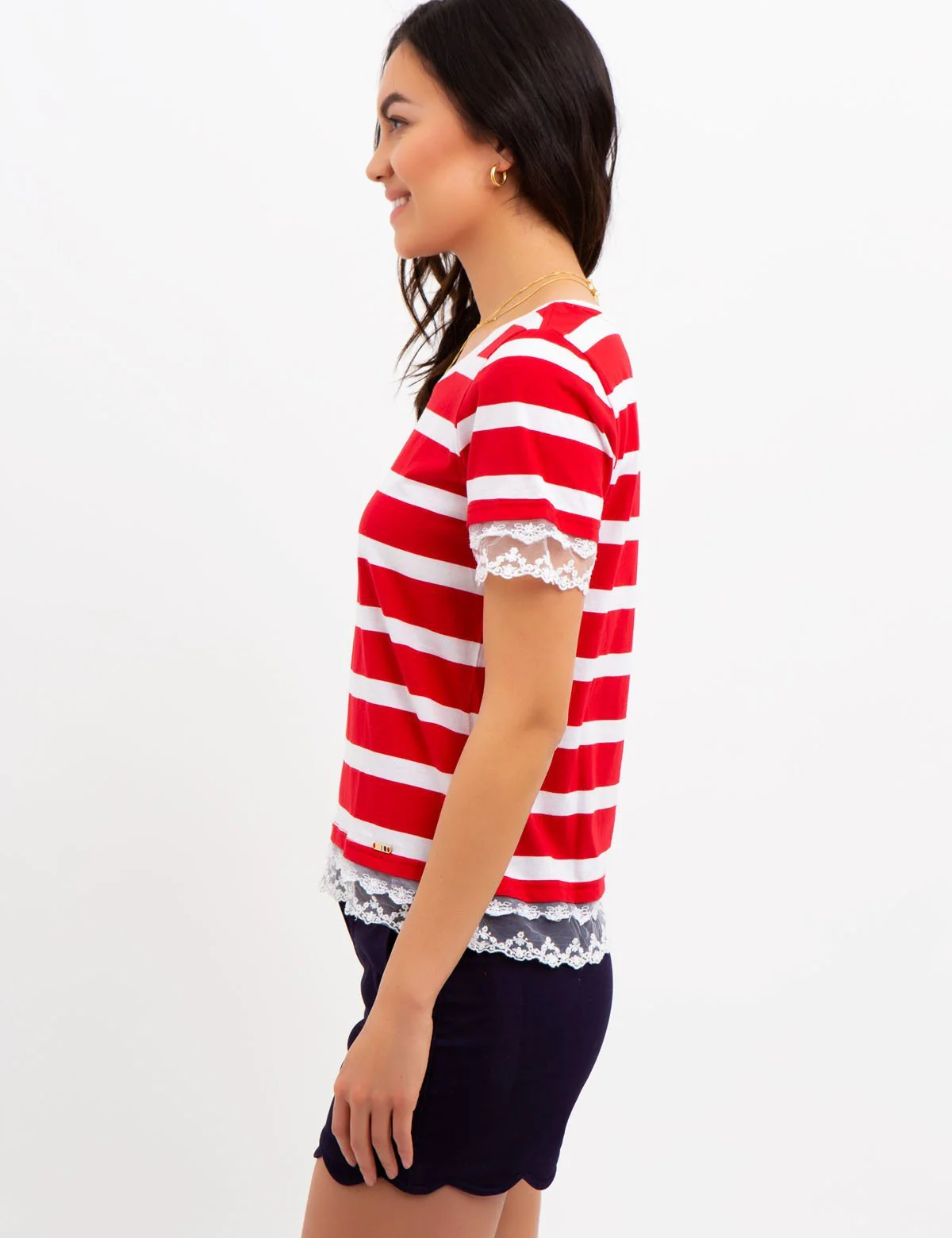 STRIPED LACE TRIM TOP - Image 6