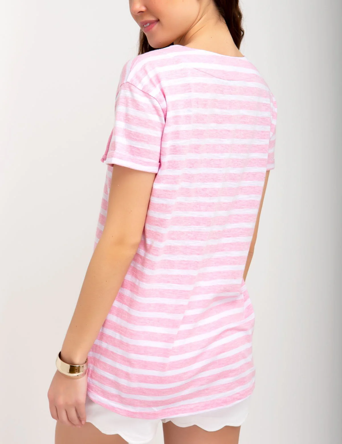 STRIPED LACE-UP TOP - Image 3