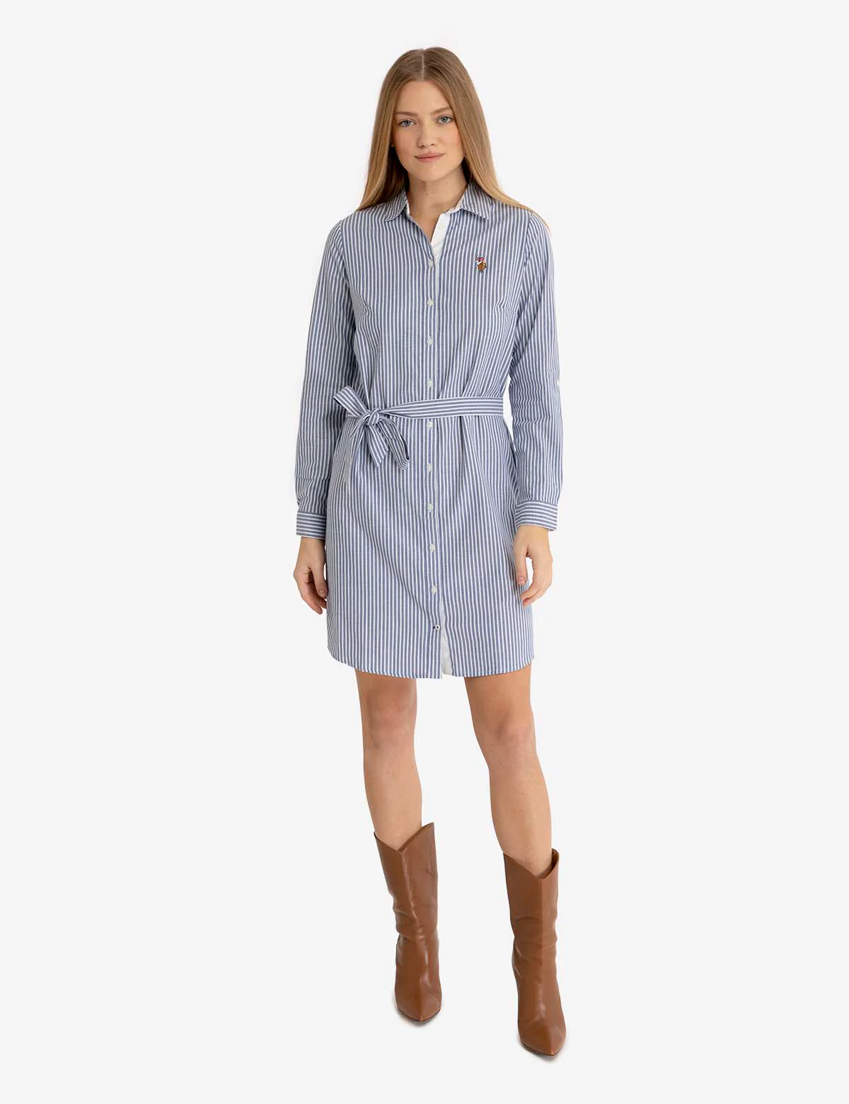 STRIPED MULTI-COLORED LOGO OXFORD DRESS - Image 2