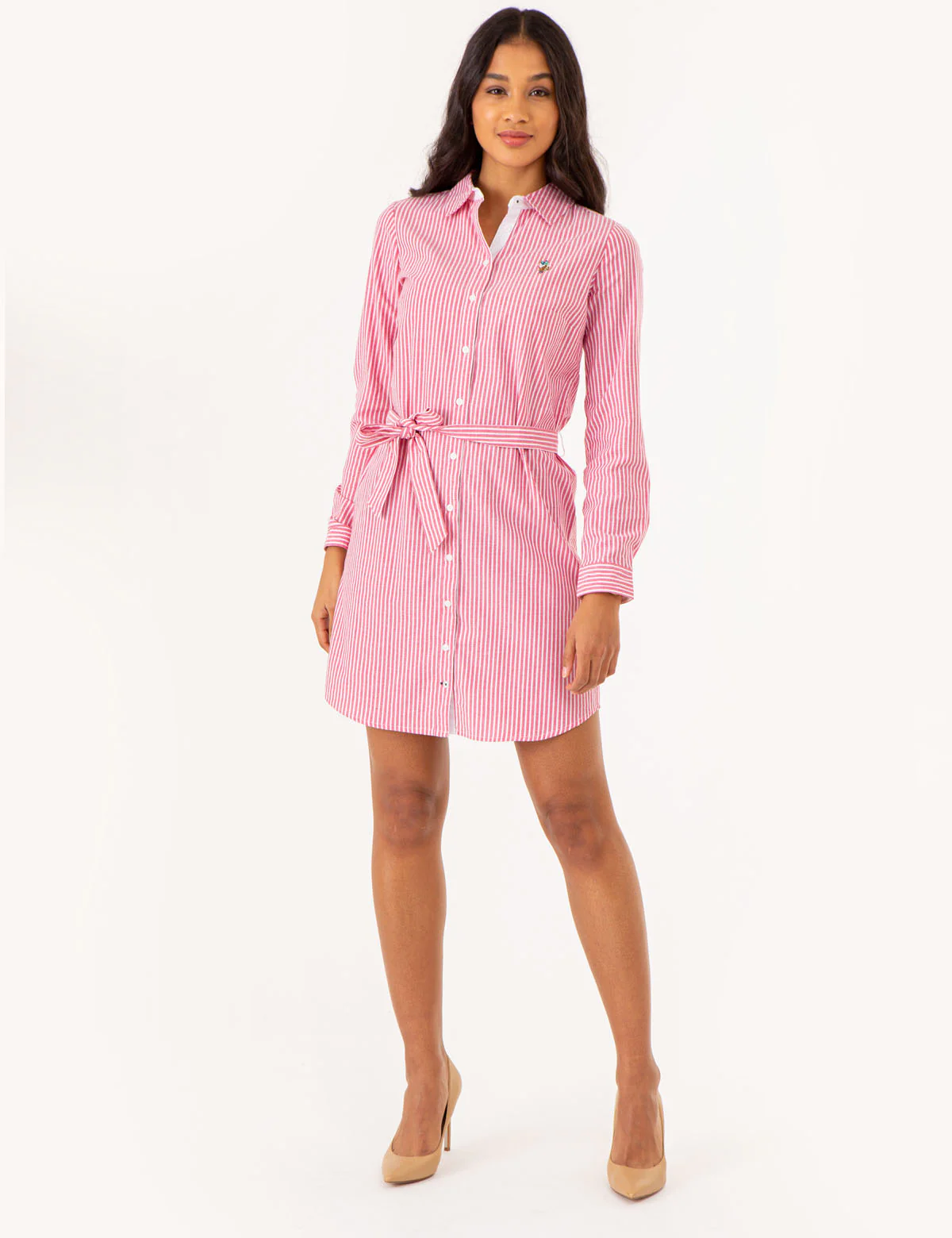 STRIPED MULTI-COLORED LOGO OXFORD DRESS - Image 6