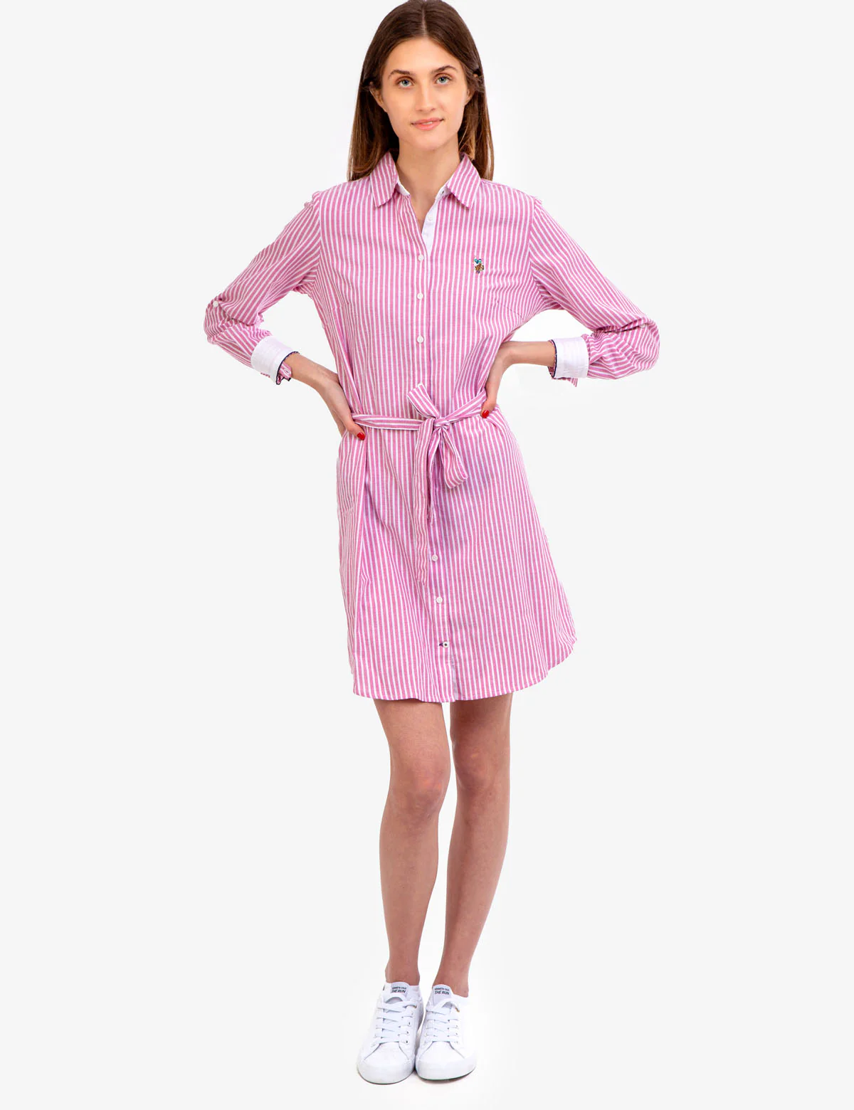 STRIPED MULTI-COLORED LOGO OXFORD DRESS - Image 7