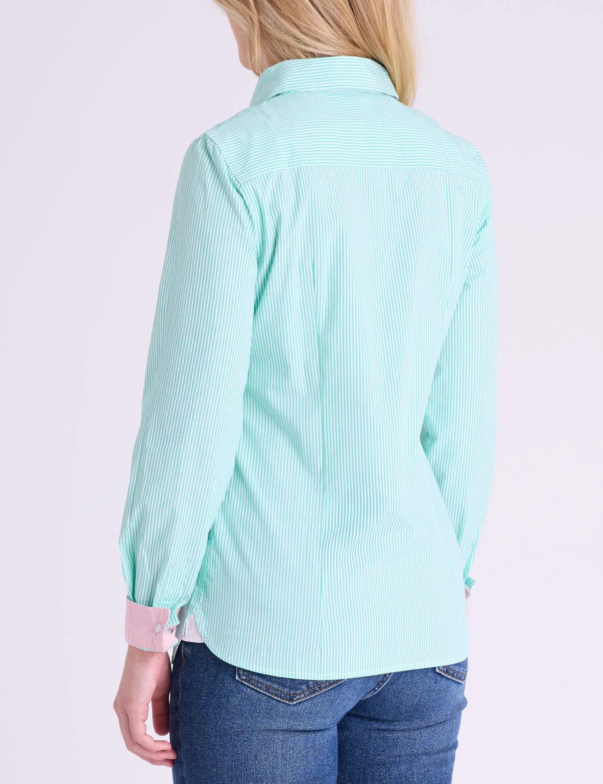 STRIPED POPLIN LONG SLEEVE SHIRT - Image 10