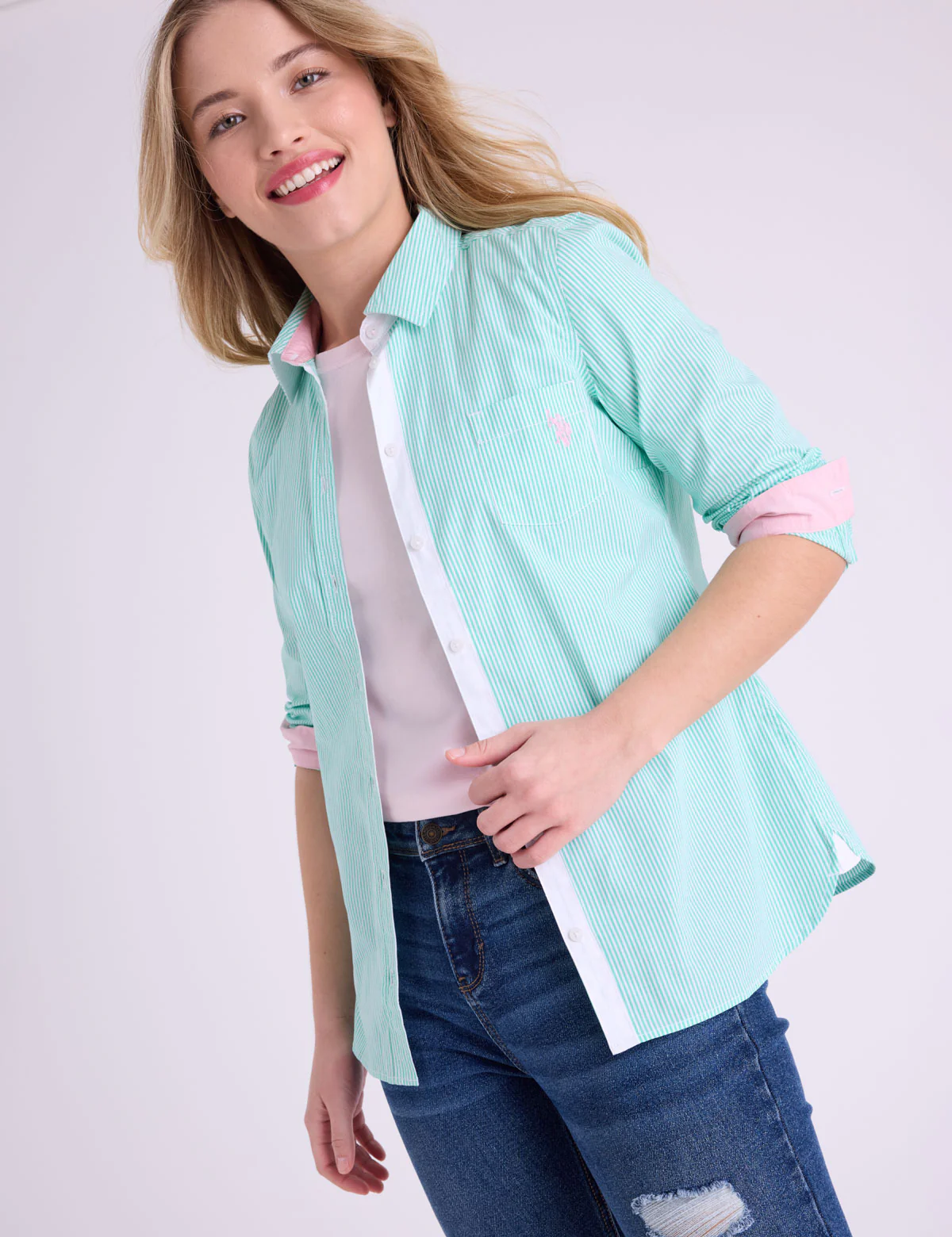 STRIPED POPLIN LONG SLEEVE SHIRT - Image 6