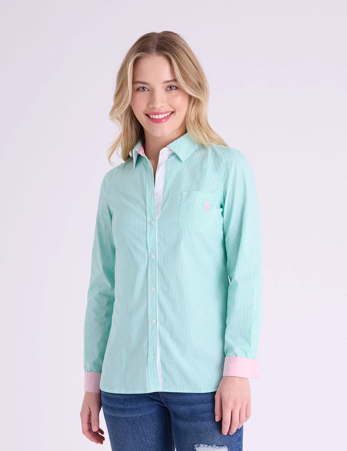 STRIPED POPLIN LONG SLEEVE SHIRT - Image 8