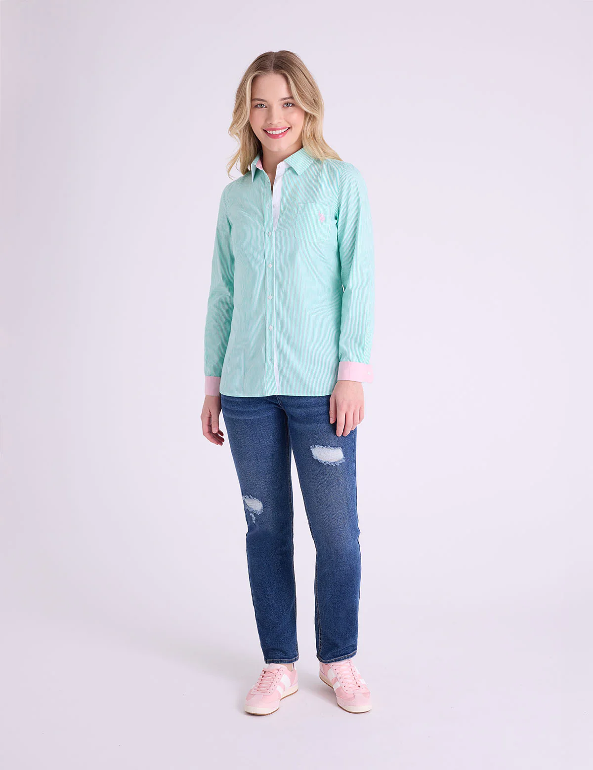 STRIPED POPLIN LONG SLEEVE SHIRT - Image 9