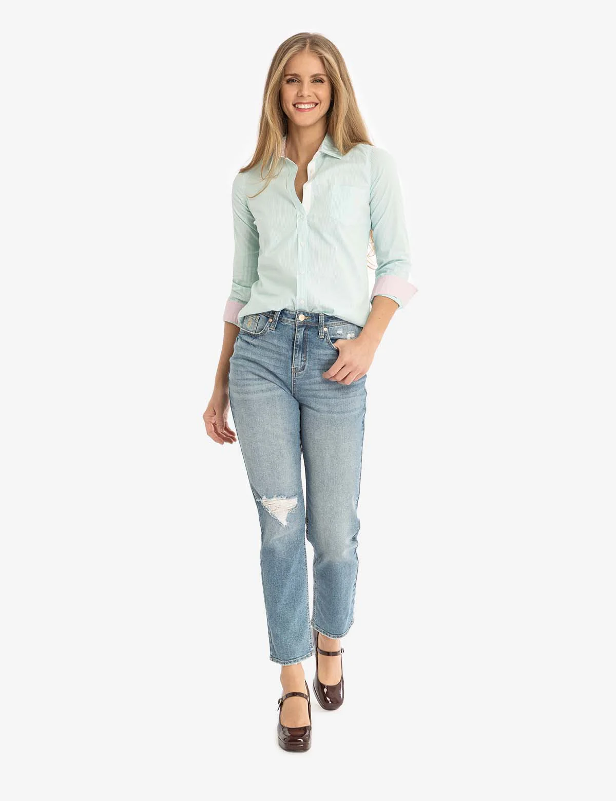 STRIPED POPLIN LONG SLEEVE SHIRT - Image 18