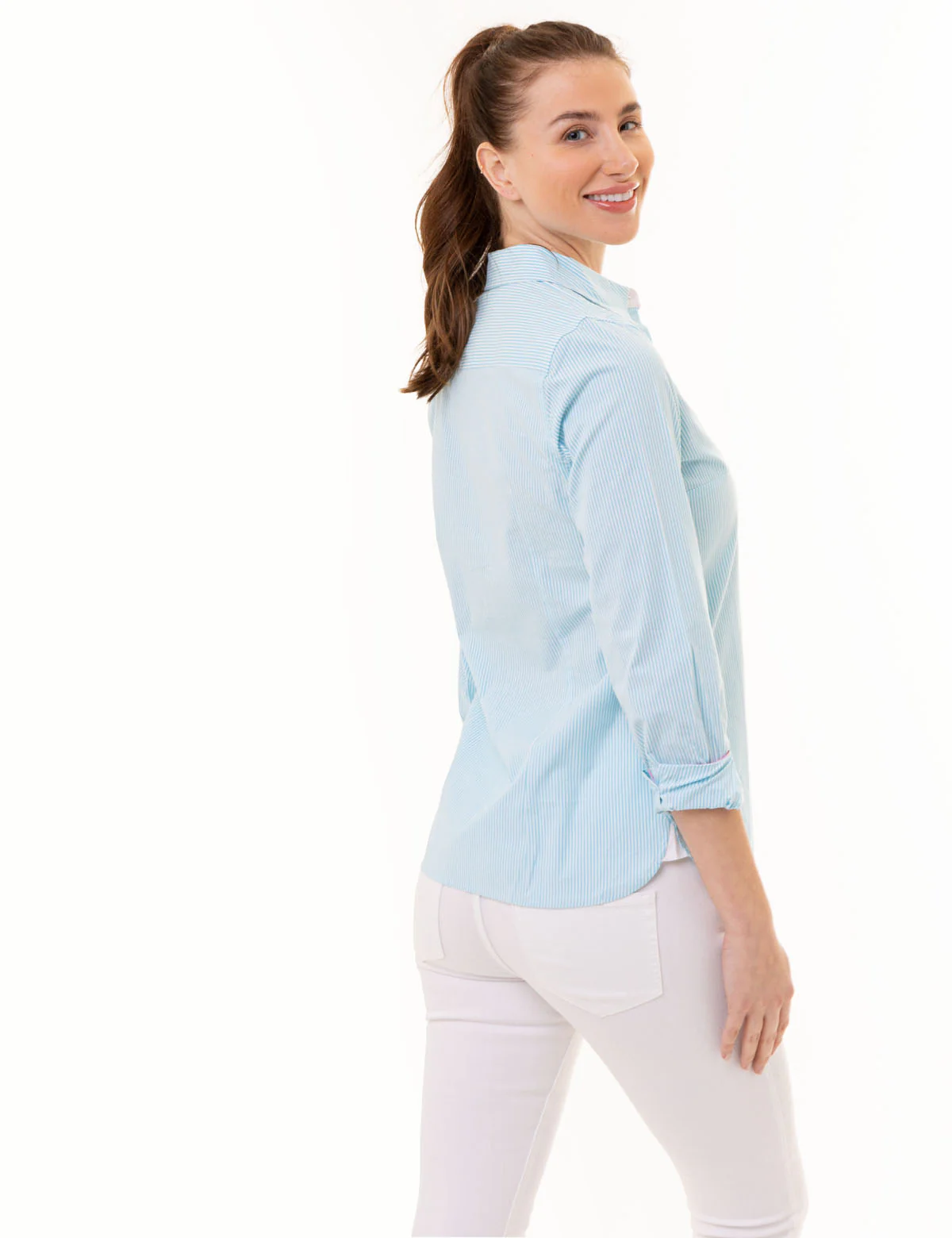 STRIPED POPLIN LONG SLEEVE SHIRT