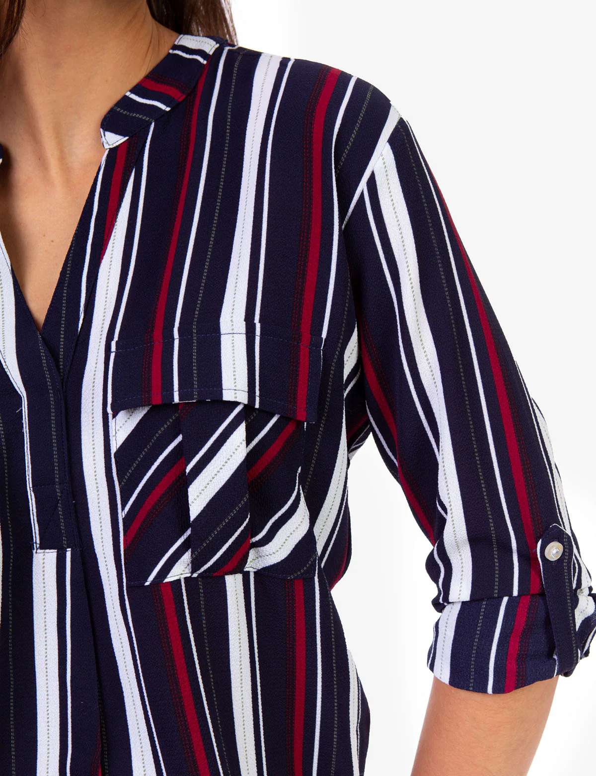STRIPED TWO POCKET UTILITY SHIRT - Image 4