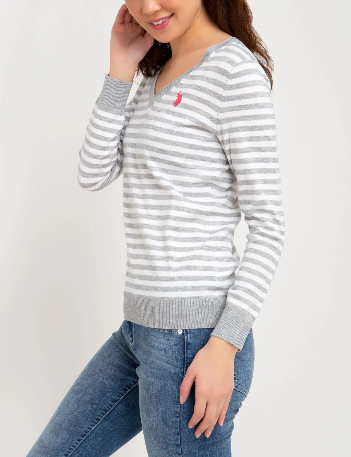 STRIPED V-NECK SWEATER - Image 11