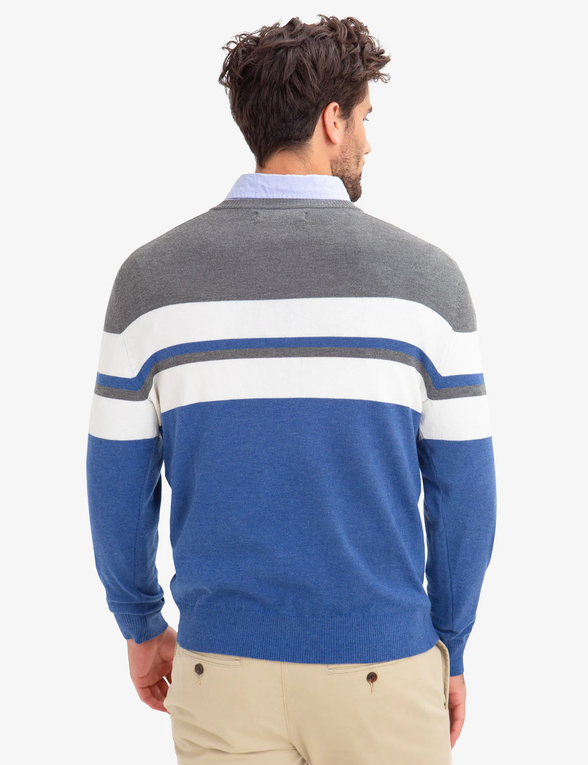 STRIPED V-NECK SWEATER - Image 3