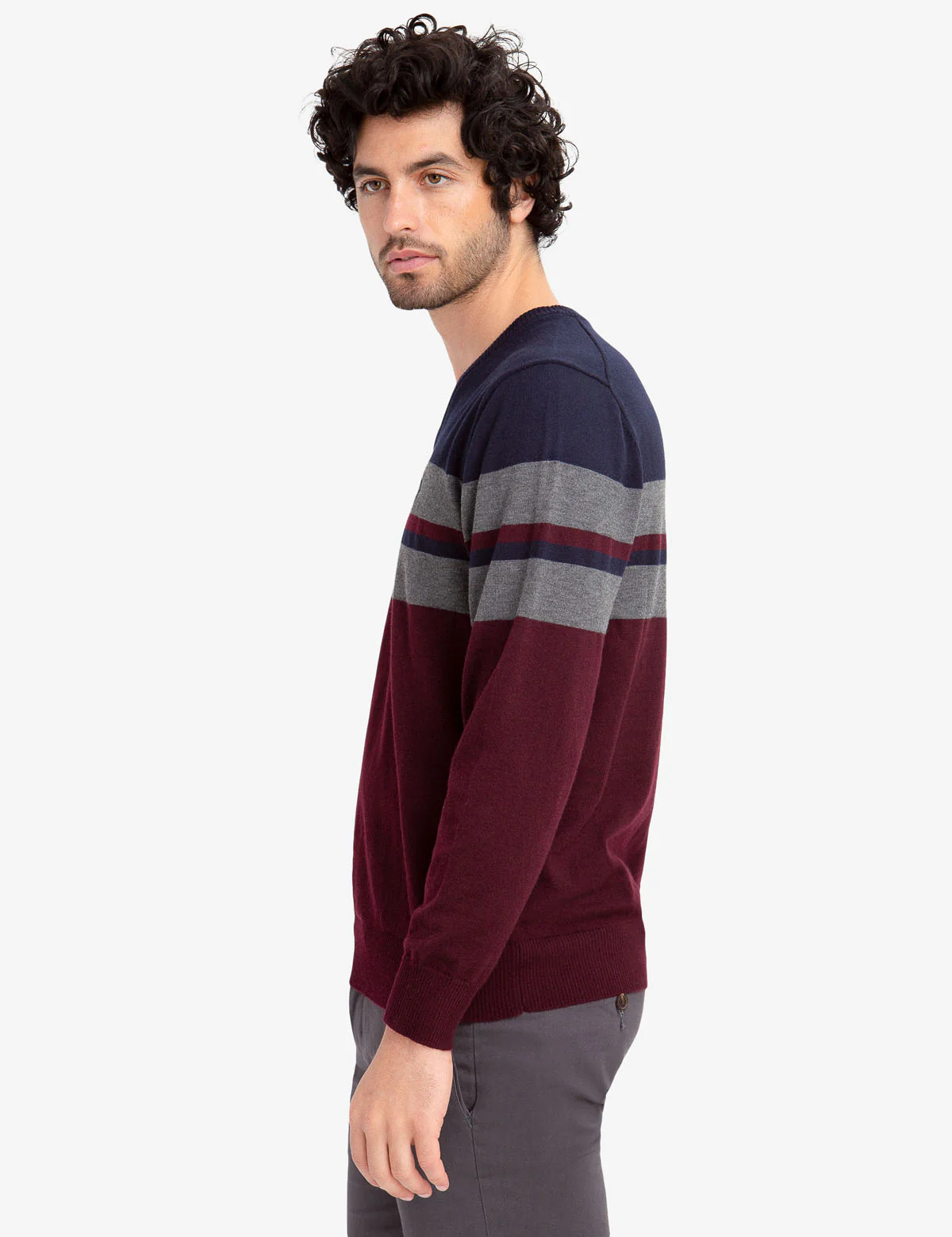 STRIPED V-NECK SWEATER - Image 5