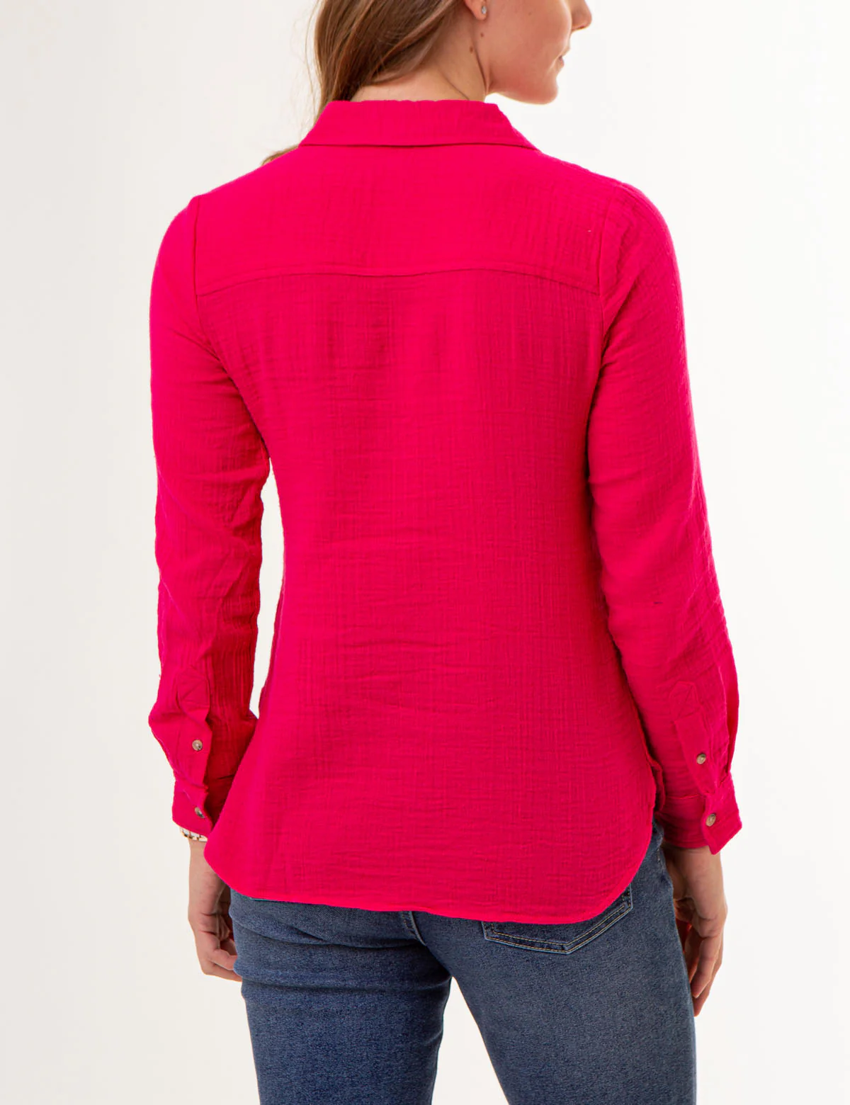 TEXTURED BUTTON-UP LONG SLEEVE SHIRT - Image 4