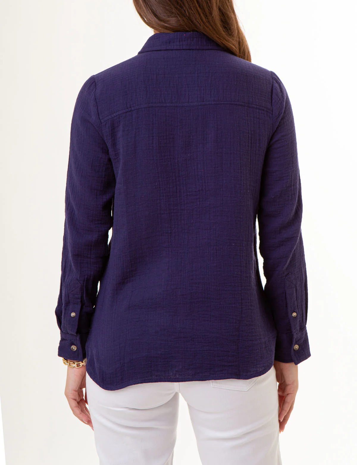 TEXTURED BUTTON-UP LONG SLEEVE SHIRT - Image 6