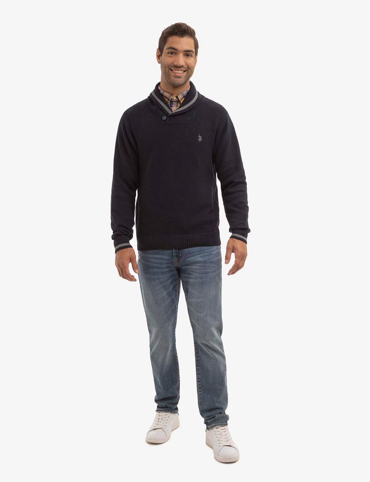 TEXTURED SHAWL COLLAR SWEATER - Image 2