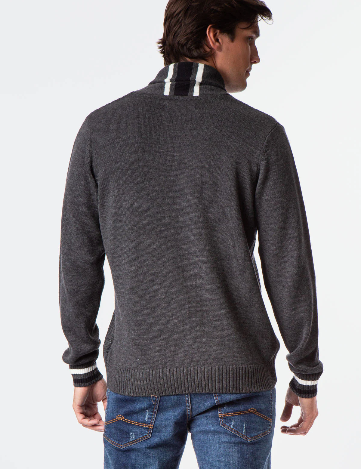 TEXTURED SHAWL PULLOVER SWEATER - Image 2