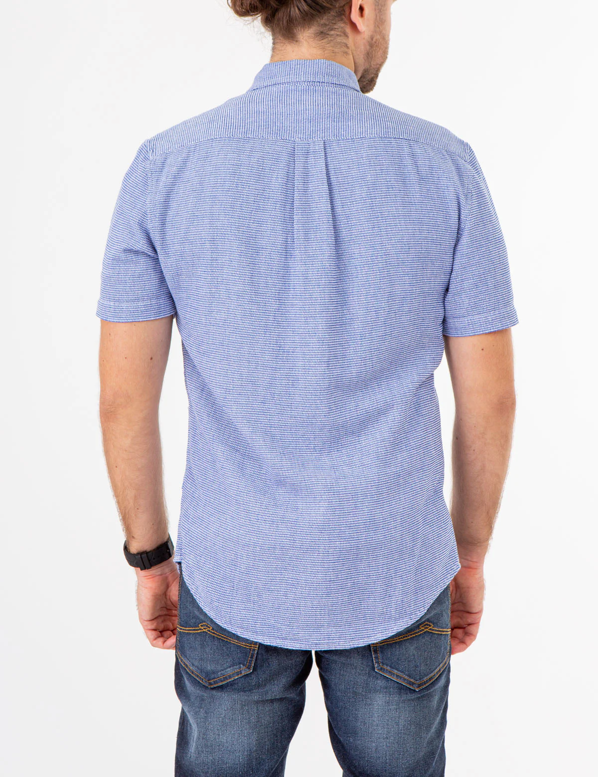 TEXTURED WEAVE SHORT SLEEVE SHIRT WITH POCKET - Image 4