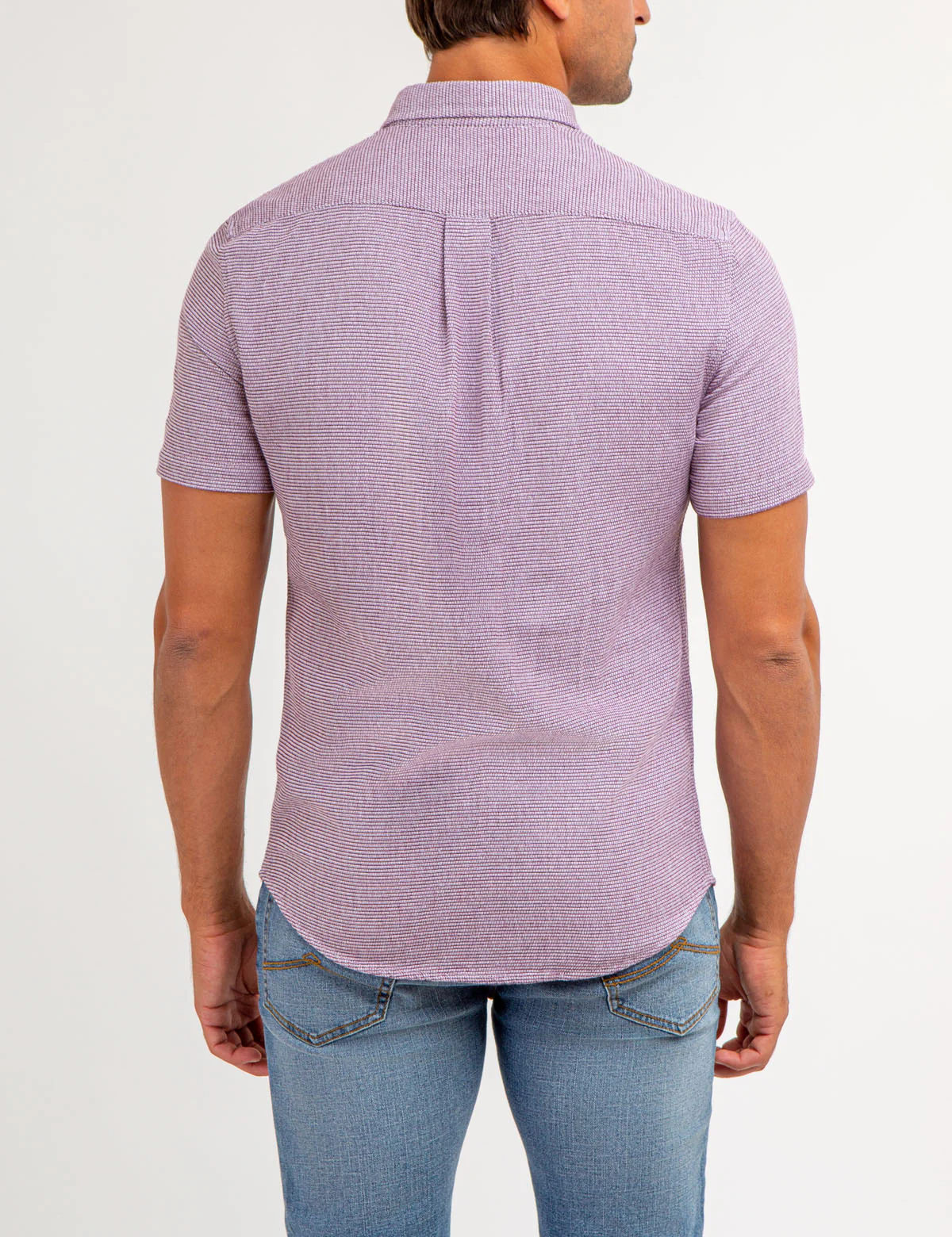 TEXTURED WEAVE SHORT SLEEVE SHIRT WITH POCKET - Image 7