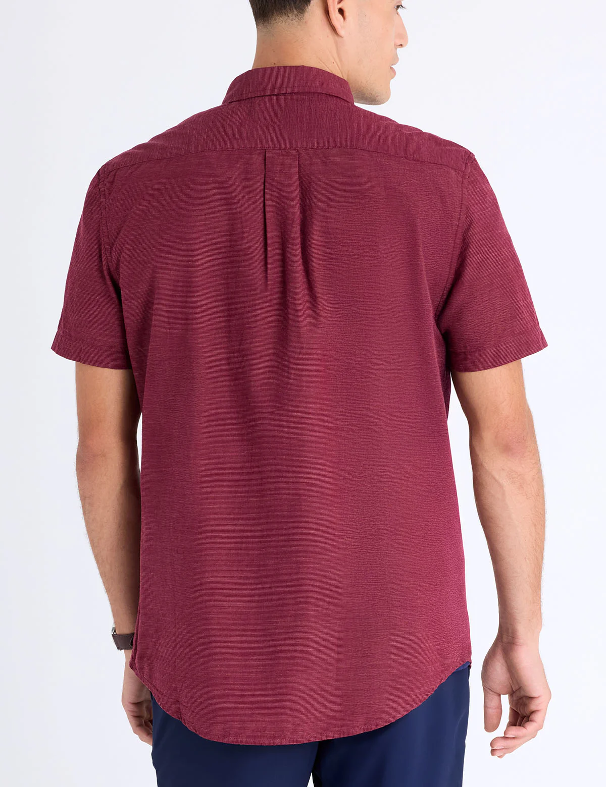 TEXTURED YARN DYE STRIPE SHORT SLEEVE SHIRT - Image 4