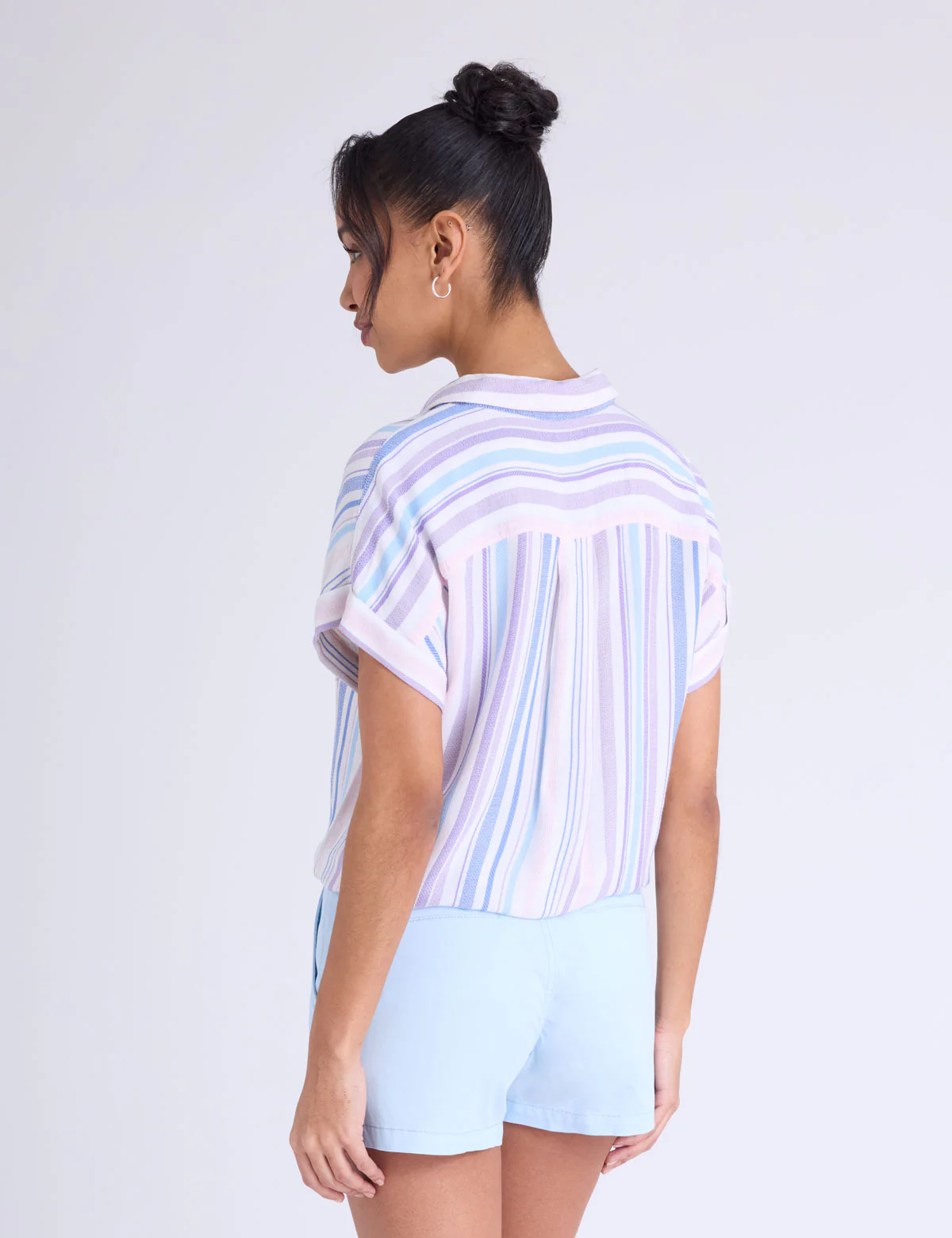 TIE FRONT STRIPE DOLMAN SHIRT - Image 3