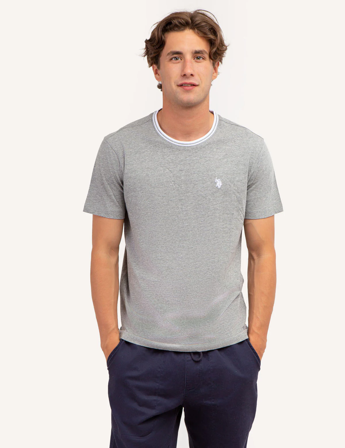 TIPPED CREW NECK COLLAR T-SHIRT - Image 4