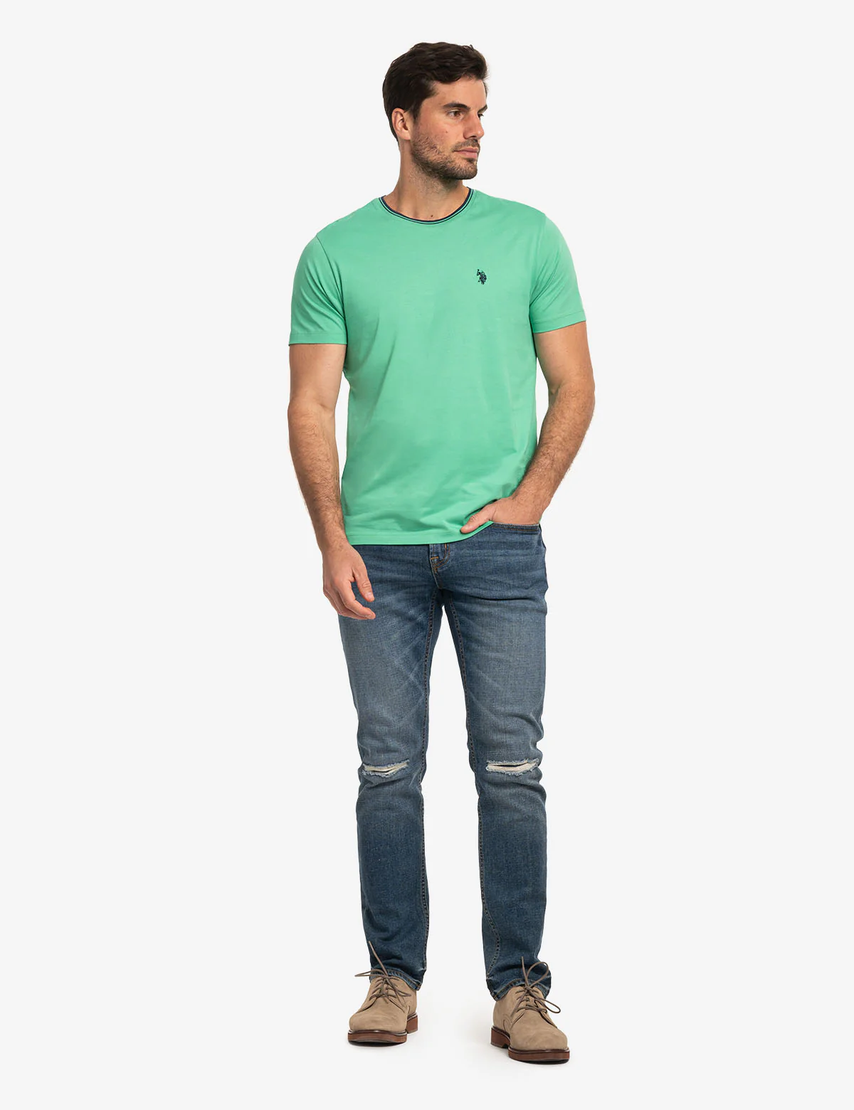 TIPPED CREW NECK COLLAR T-SHIRT - Image 12