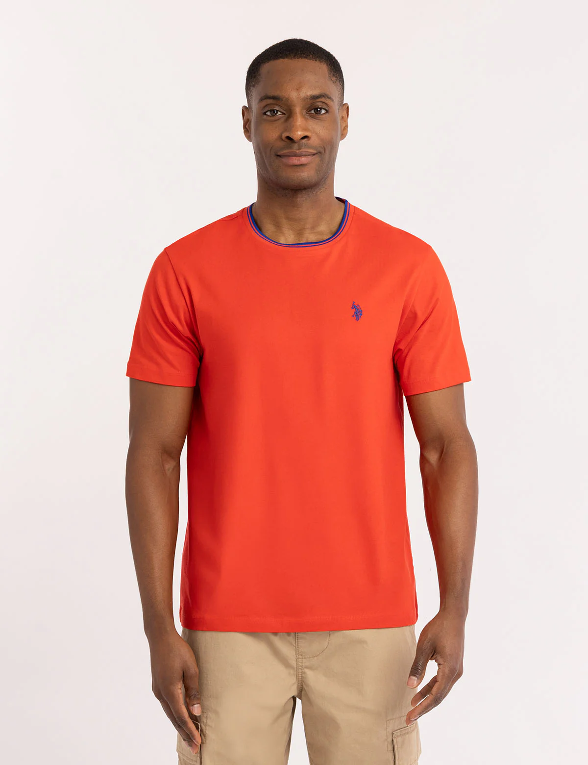TIPPED CREW NECK COLLAR T-SHIRT