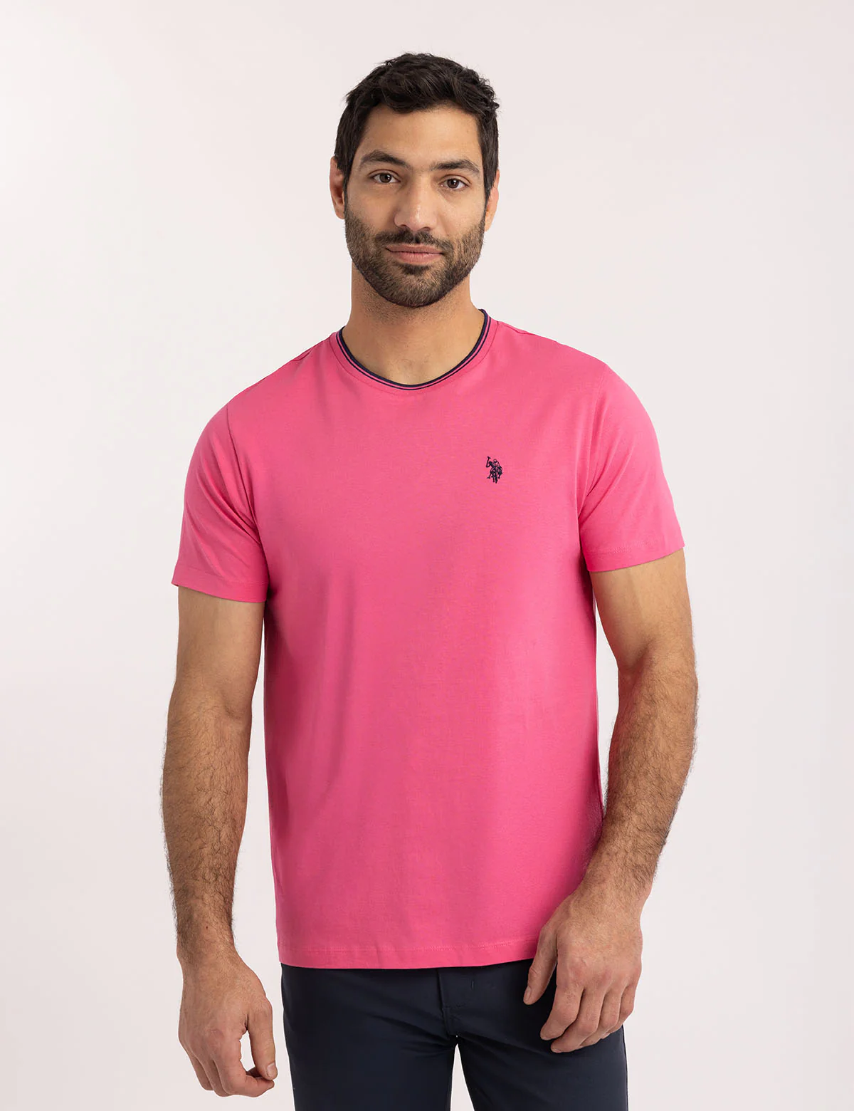 TIPPED CREW NECK COLLAR T-SHIRT