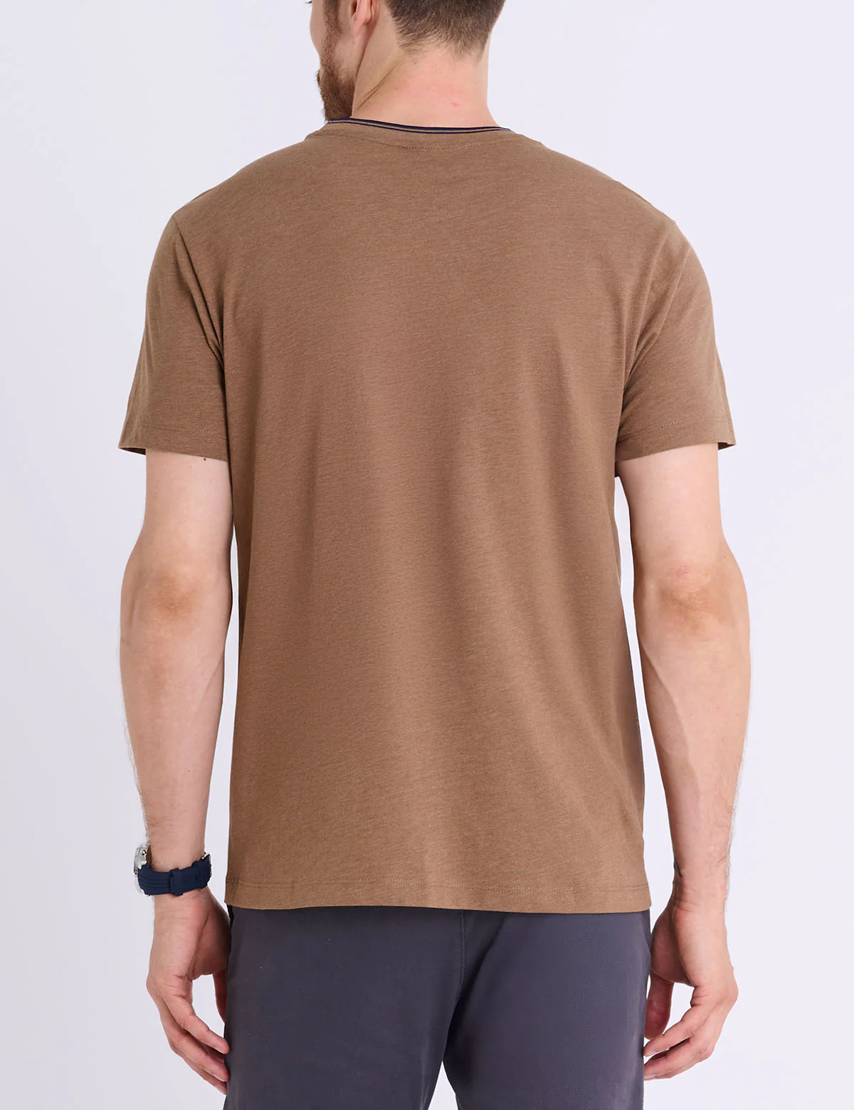 TIPPED CREW NECK COLLAR T-SHIRT - Image 4