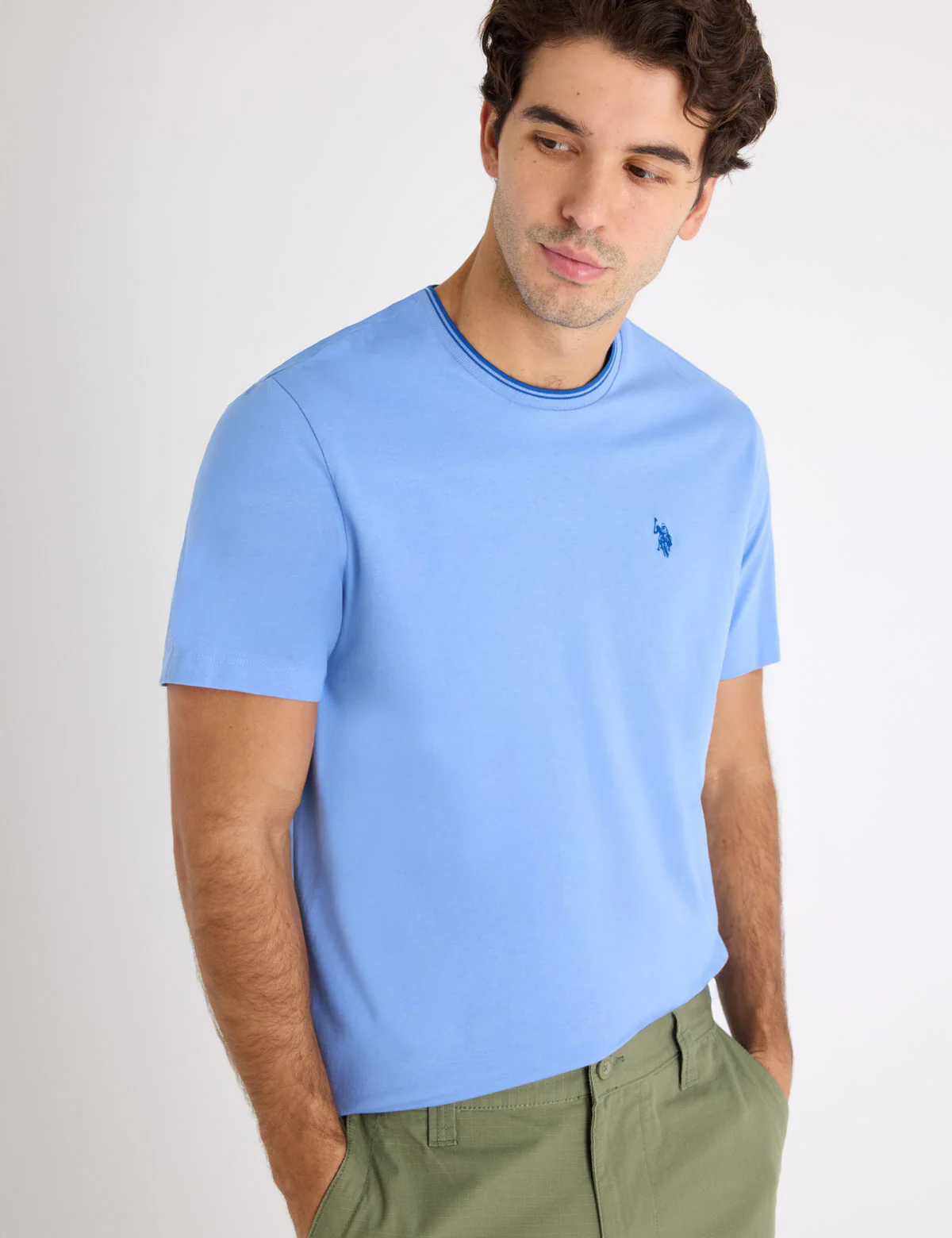 TIPPED CREW NECK COLLAR T-SHIRT