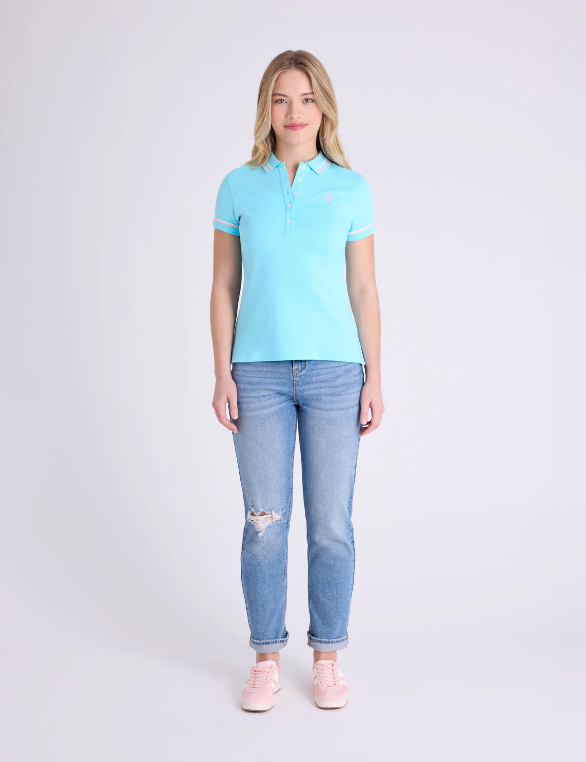 TIPPED DOUBLE CUFFED TRIM POLO SHIRT - Image 3