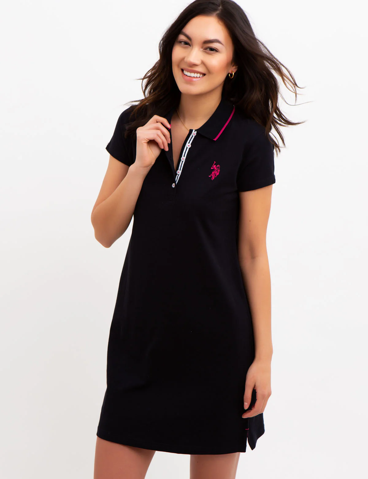 TIPPED POLO DRESS