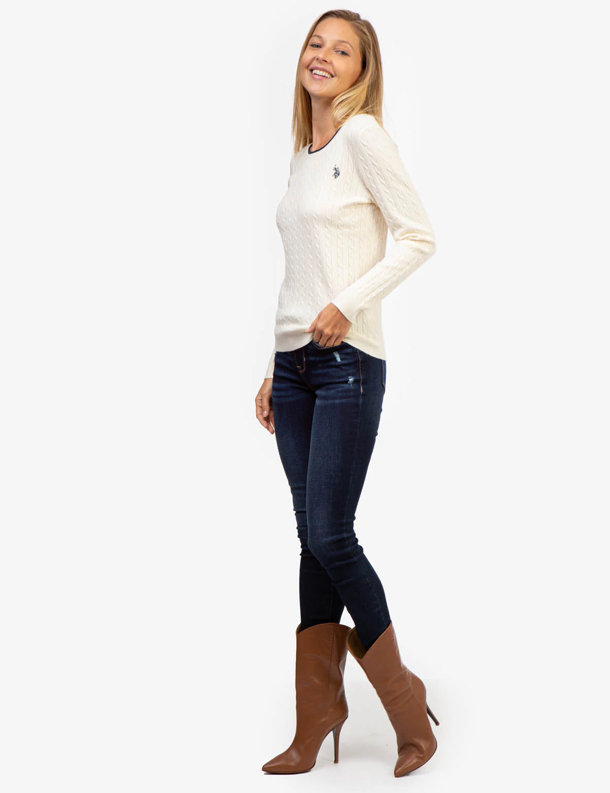 TIPPED SOFT CABLE CREW NECK SWEATER - Image 21