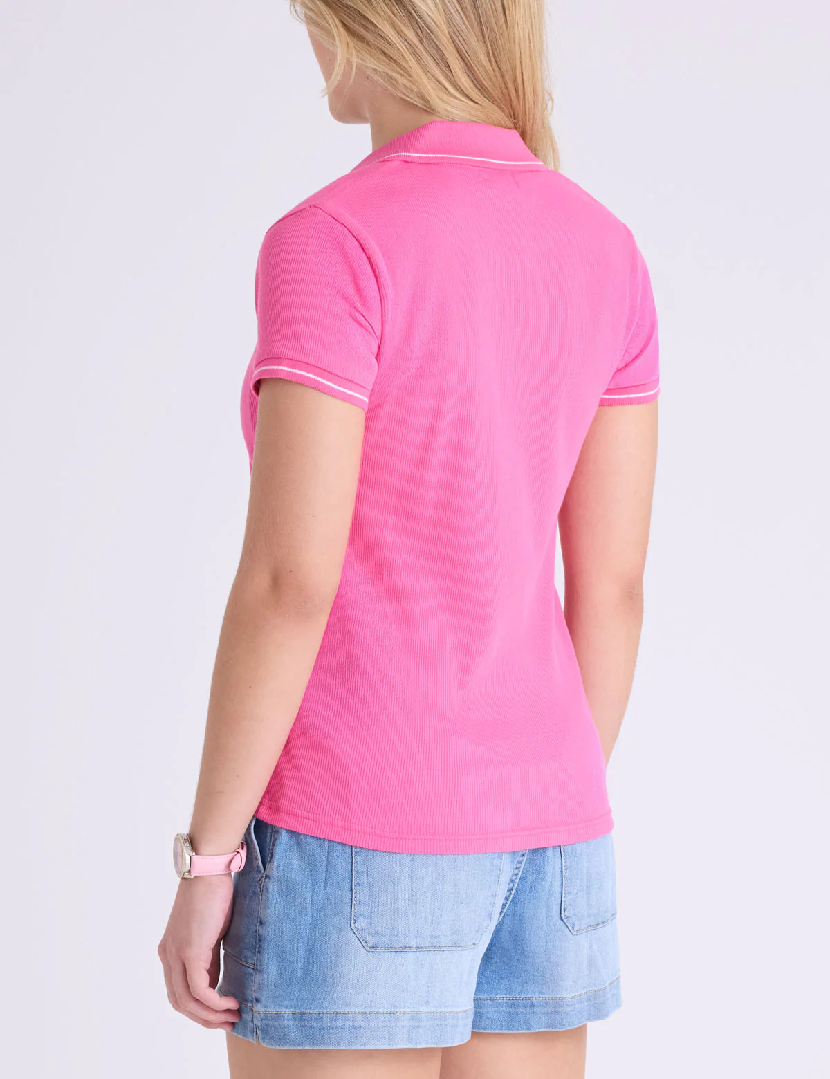 TIPPED SPLIT NECK RIBBED POLO SHIRT - Image 4