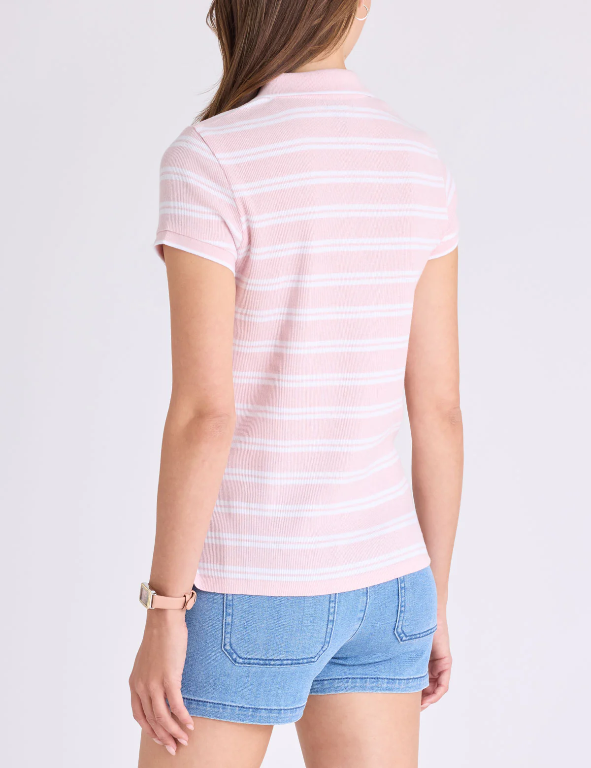 TIPPED SPLIT NECK STRIPE POLO SHIRT - Image 6