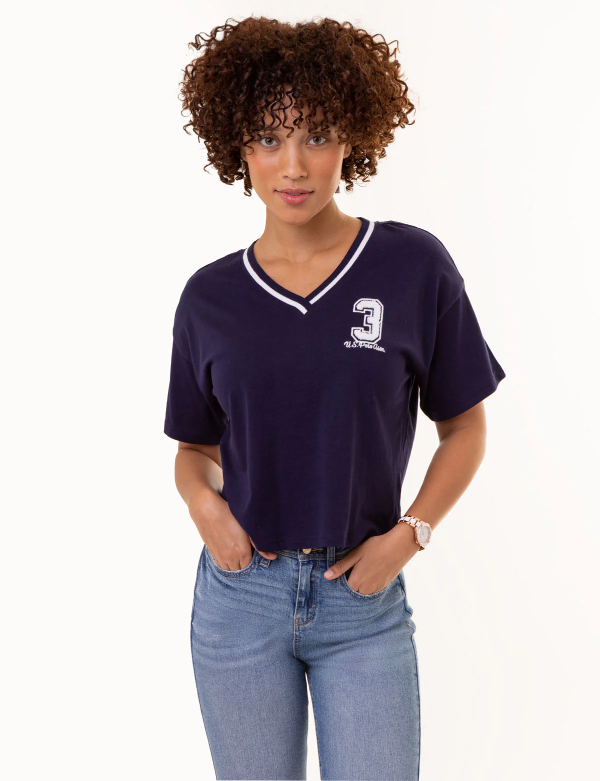 TIPPED V-NECK GRAPHIC T-SHIRT - Image 5