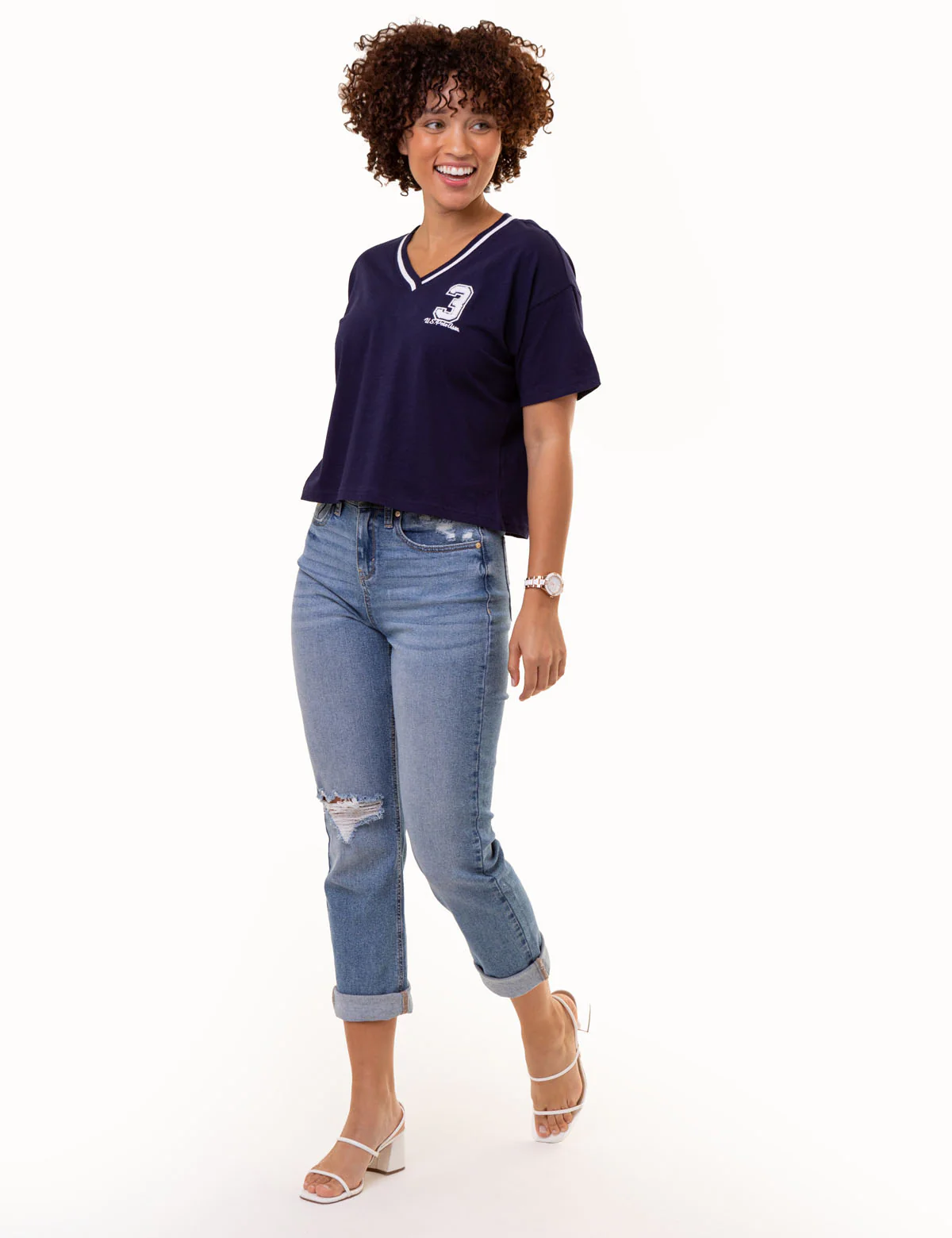 TIPPED V-NECK GRAPHIC T-SHIRT - Image 6