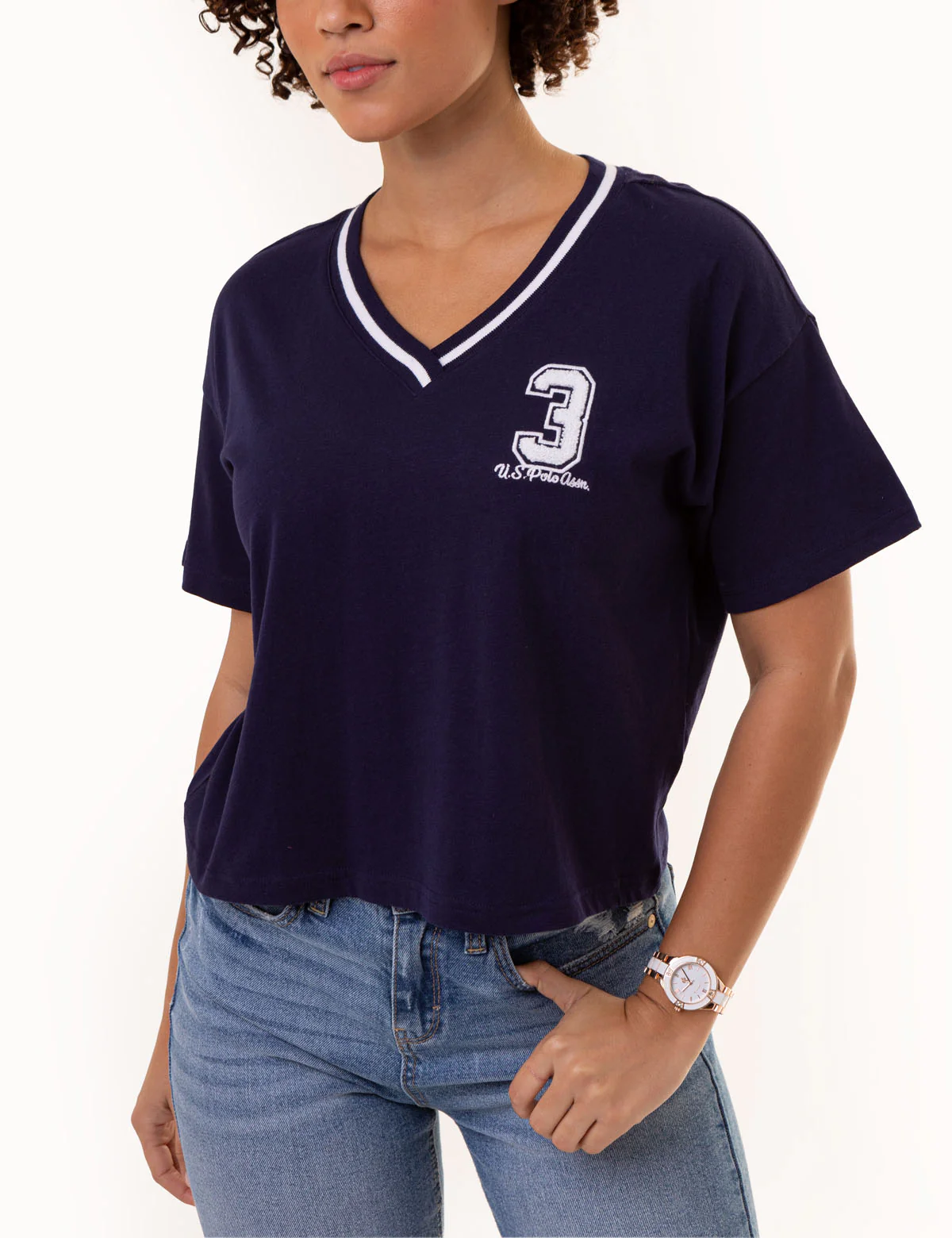 TIPPED V-NECK GRAPHIC T-SHIRT - Image 8