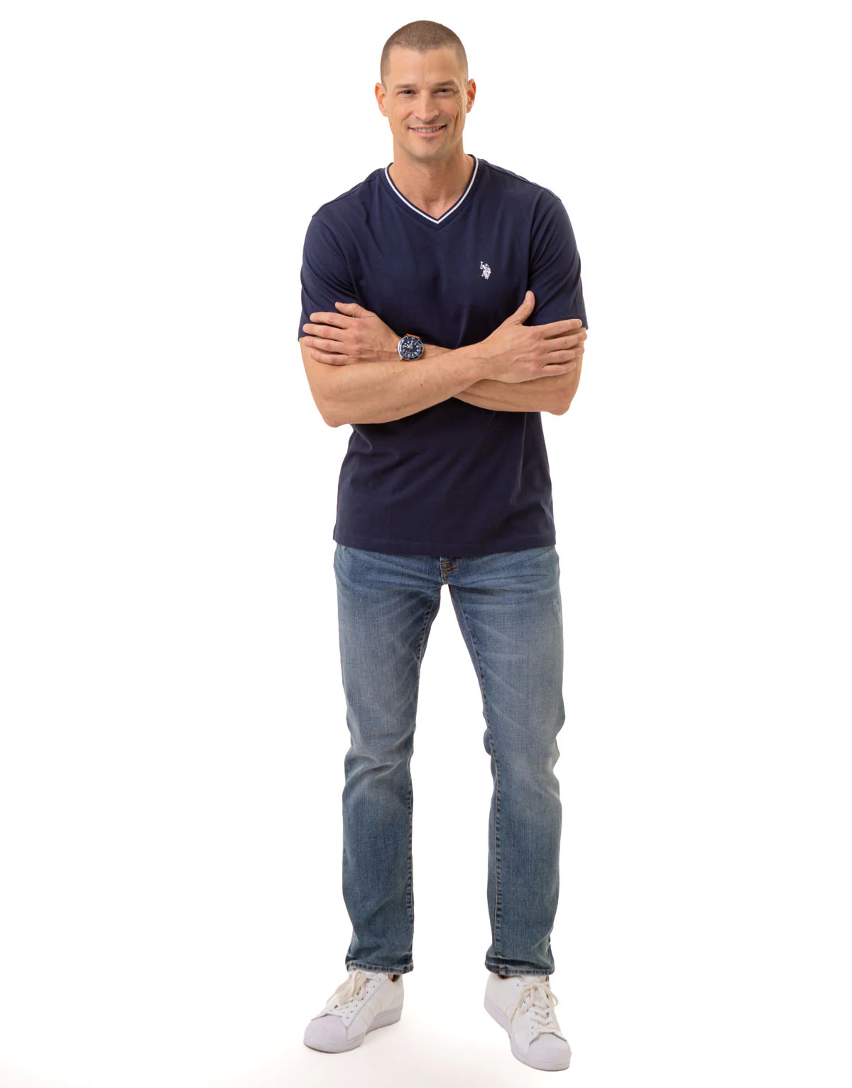 TIPPED V-NECK JERSEY T-SHIRT - Image 10