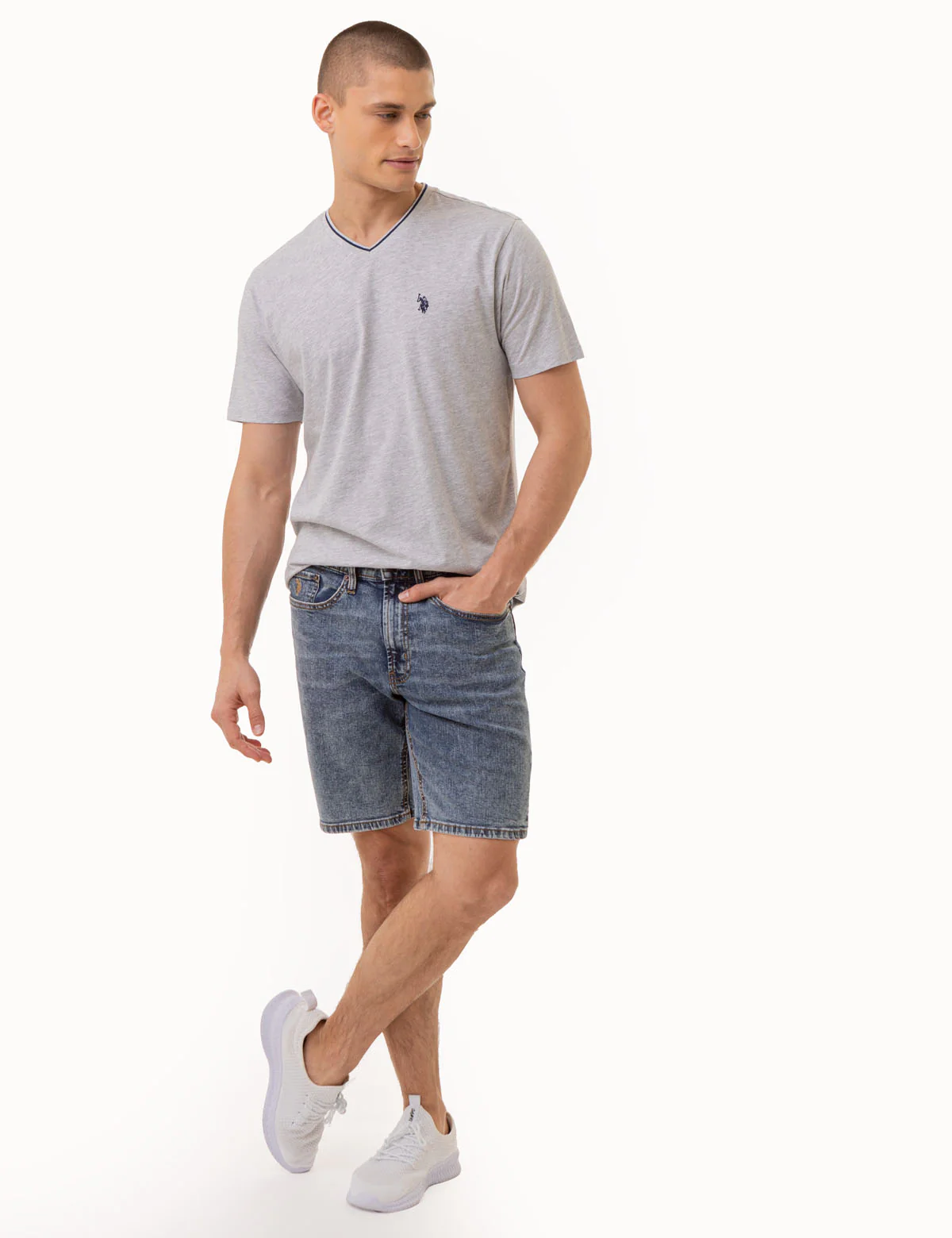 TIPPED V-NECK JERSEY T-SHIRT - Image 15