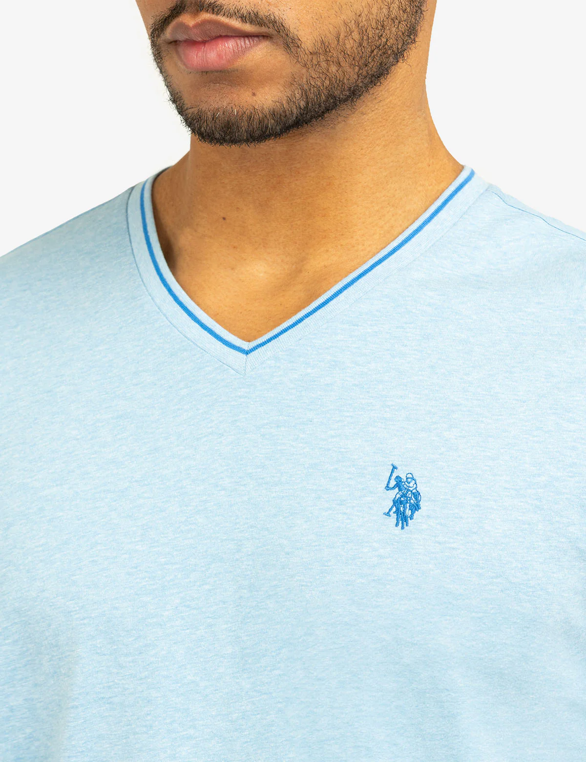TIPPED V-NECK JERSEY T-SHIRT - Image 3