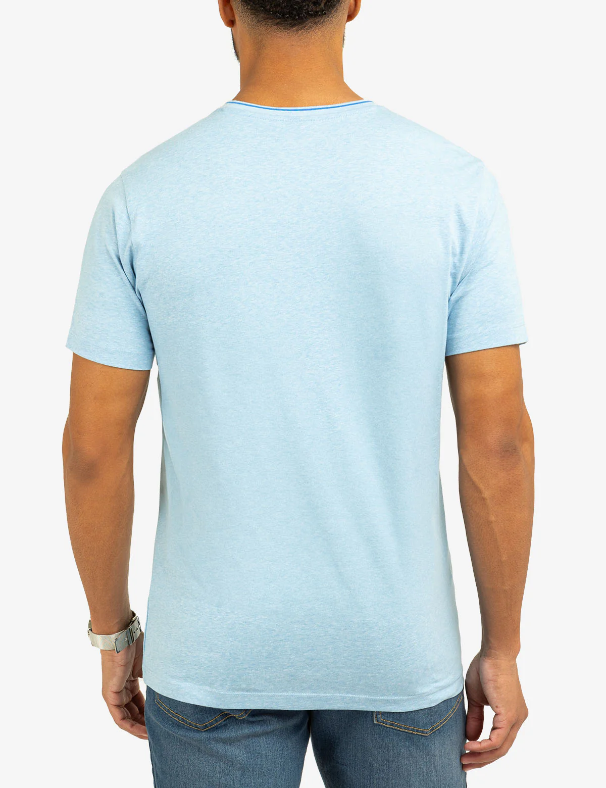TIPPED V-NECK JERSEY T-SHIRT - Image 4