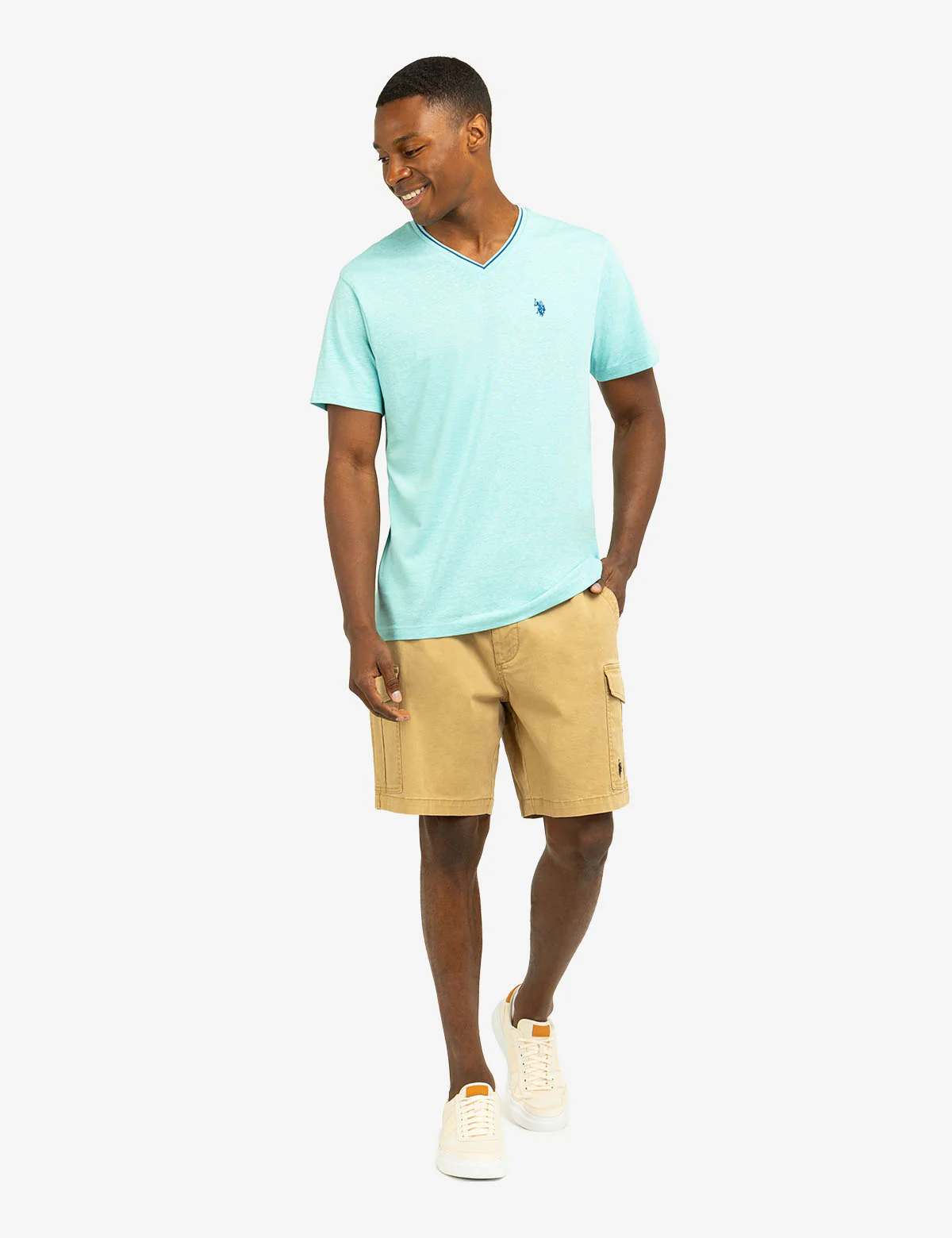 TIPPED V-NECK JERSEY T-SHIRT - Image 7